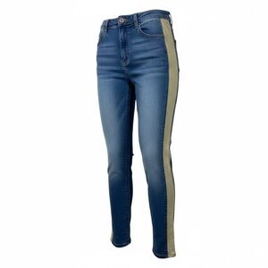 GJG Denim High Rise Skinny Jeans Juniors 7 9 Tuxedo Side Stripe Panel Denim